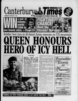 cover page of Canterbury Times published on November 4, 1999