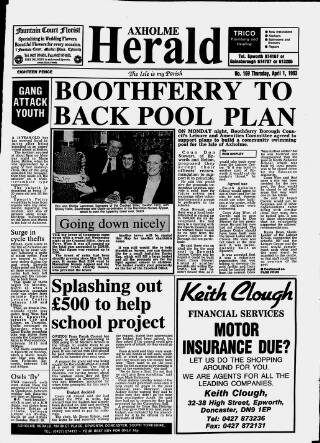 cover page of Axholme Herald published on April 1, 1993