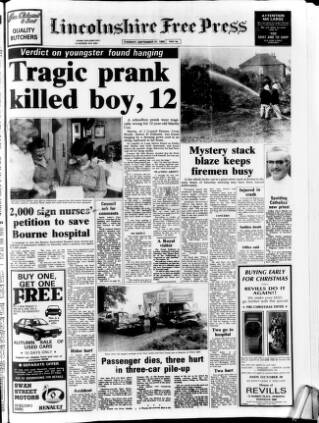cover page of Lincolnshire Free Press published on September 21, 1982
