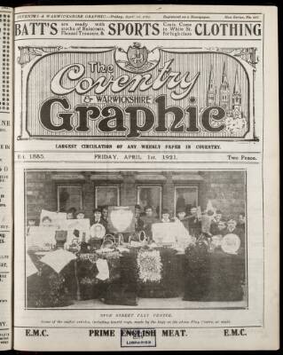 cover page of Coventry Graphic published on April 1, 1921