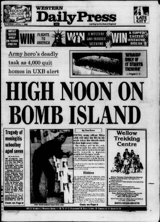 cover page of Western Daily Press published on April 1, 1995