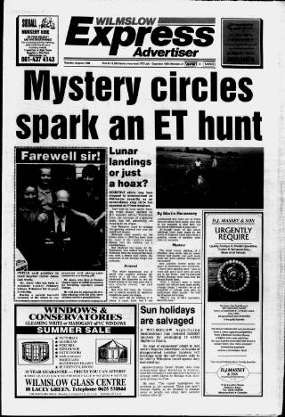 cover page of Wilmslow Express Advertiser published on August 2, 1990