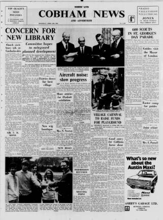 cover page of Cobham News and Advertiser published on April 24, 1969