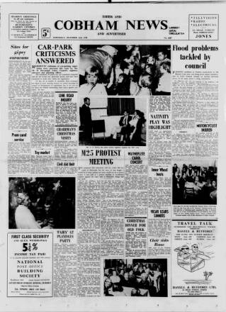 cover page of Cobham News and Advertiser published on December 24, 1970