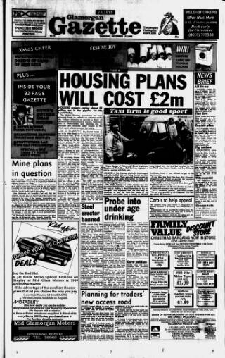 cover page of Glamorgan Gazette published on December 15, 1988