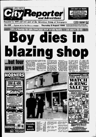 cover page of Salford City Reporter published on August 2, 1990