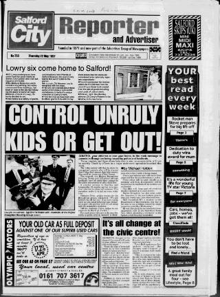 cover page of Salford City Reporter published on May 22, 1997
