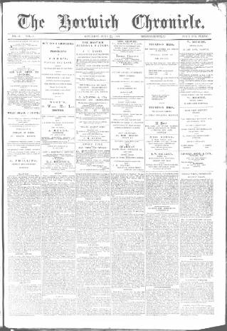 cover page of Horwich Chronicle published on June 22, 1889