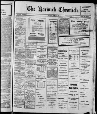 cover page of Horwich Chronicle published on April 1, 1911
