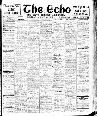 cover page of Enniscorthy Echo and South Leinster Advertiser published on August 31, 1912
