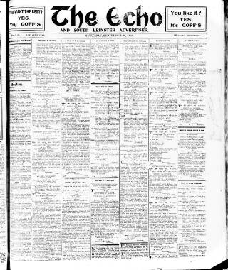 cover page of Enniscorthy Echo and South Leinster Advertiser published on September 28, 1912