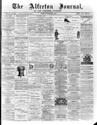 cover page of Alfreton Journal published on June 13, 1873