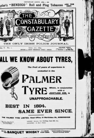 cover page of Constabulary Gazette (Dublin) published on April 1, 1899