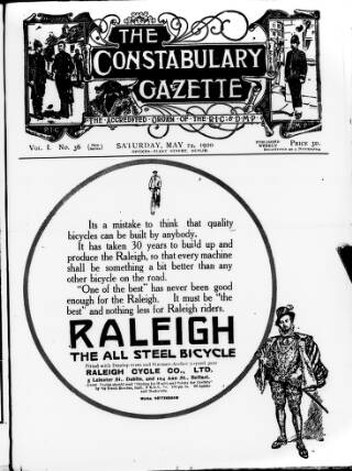 cover page of Constabulary Gazette (Dublin) published on May 22, 1920