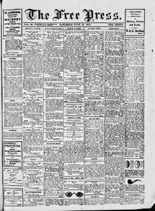 cover page of Free Press (Wexford) published on June 13, 1914