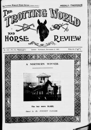 cover page of Trotting World and Horse Review published on November 2, 1907