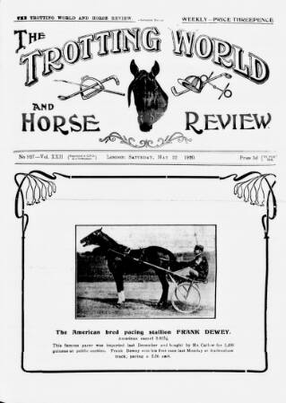 cover page of Trotting World and Horse Review published on May 22, 1920