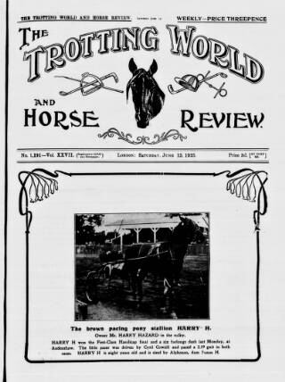 cover page of Trotting World and Horse Review published on June 13, 1925