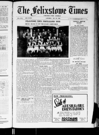 cover page of Felixstowe Times published on May 22, 1937