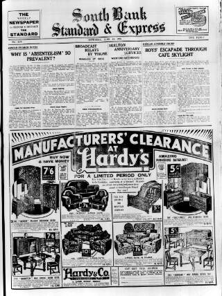 cover page of South Bank Express published on June 13, 1936