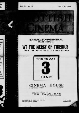 cover page of Scottish Cinema published on May 17, 1920