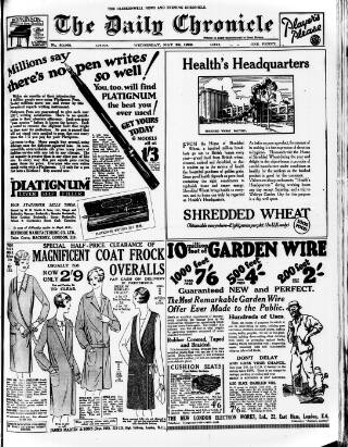 cover page of London Daily Chronicle published on May 22, 1929