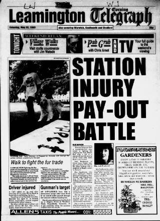 cover page of Leamington Evening Telegraph published on May 22, 1993