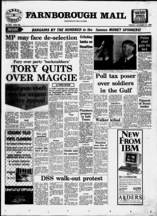 cover page of Farnborough Mail published on November 27, 1990