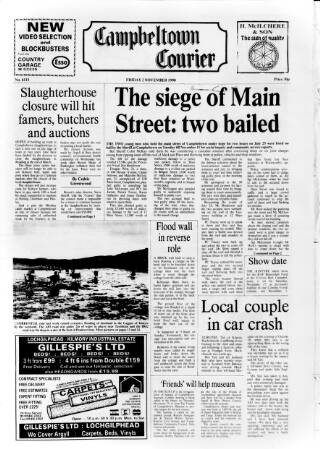 cover page of Campbeltown Courier published on November 2, 1990