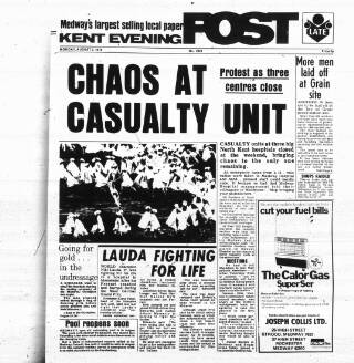 cover page of Kent Evening Post published on August 2, 1976