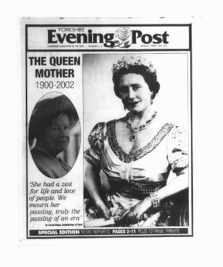 cover page of Yorkshire Evening Post published on April 1, 2002