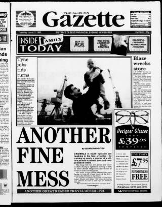cover page of Shields Daily Gazette published on June 13, 1995