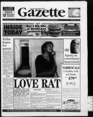 cover page of Shields Daily Gazette published on April 1, 1996