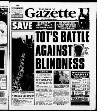 cover page of Shields Daily Gazette published on August 2, 2002