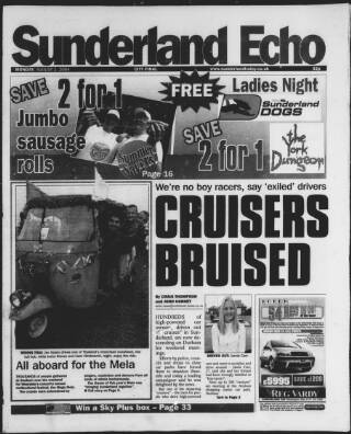 cover page of Sunderland Daily Echo and Shipping Gazette published on August 2, 2004