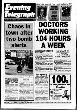 cover page of Northamptonshire Evening Telegraph published on April 1, 1993