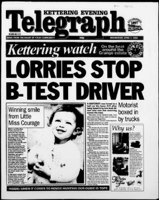 cover page of Northamptonshire Evening Telegraph published on April 1, 1998