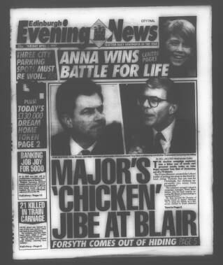 cover page of Edinburgh Evening News published on April 1, 1997