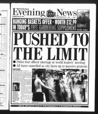 cover page of Edinburgh Evening News published on May 22, 2004
