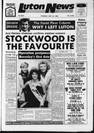 cover page of Luton News and Bedfordshire Chronicle published on May 22, 1986