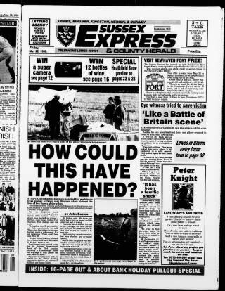 cover page of Sussex Express published on May 22, 1992