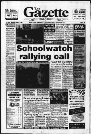 cover page of Hemel Hempstead Gazette published on April 1, 1993