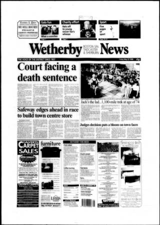 cover page of Wetherby News published on May 22, 1998