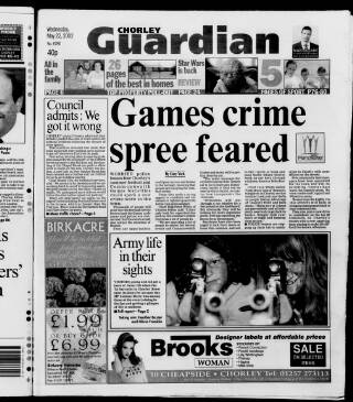 cover page of Chorley Guardian published on May 22, 2002