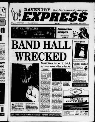 cover page of Daventry and District Weekly Express published on June 13, 1996