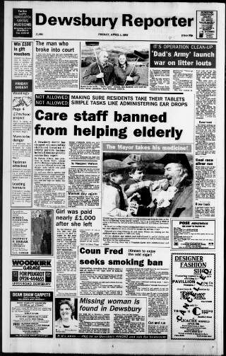 cover page of Dewsbury Reporter published on April 1, 1988