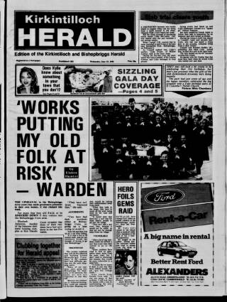 cover page of Kirkintilloch Herald published on June 13, 1990