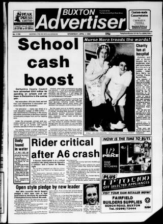 cover page of Buxton Advertiser published on April 1, 1992