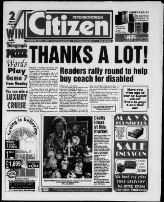 cover page of Peterborough Advertiser published on April 1, 1993