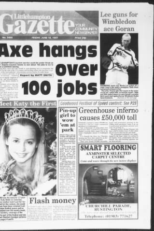 cover page of Littlehampton Gazette published on June 13, 1997